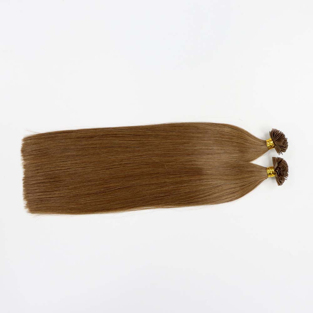 Flat Tip 16 inch Caramel Brown PLa3 Hair Extensions (2)