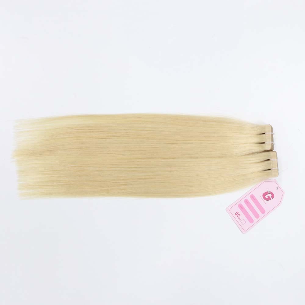 Tape in 20 inch Silver Blonde PLa3 Hair Extensions (5)