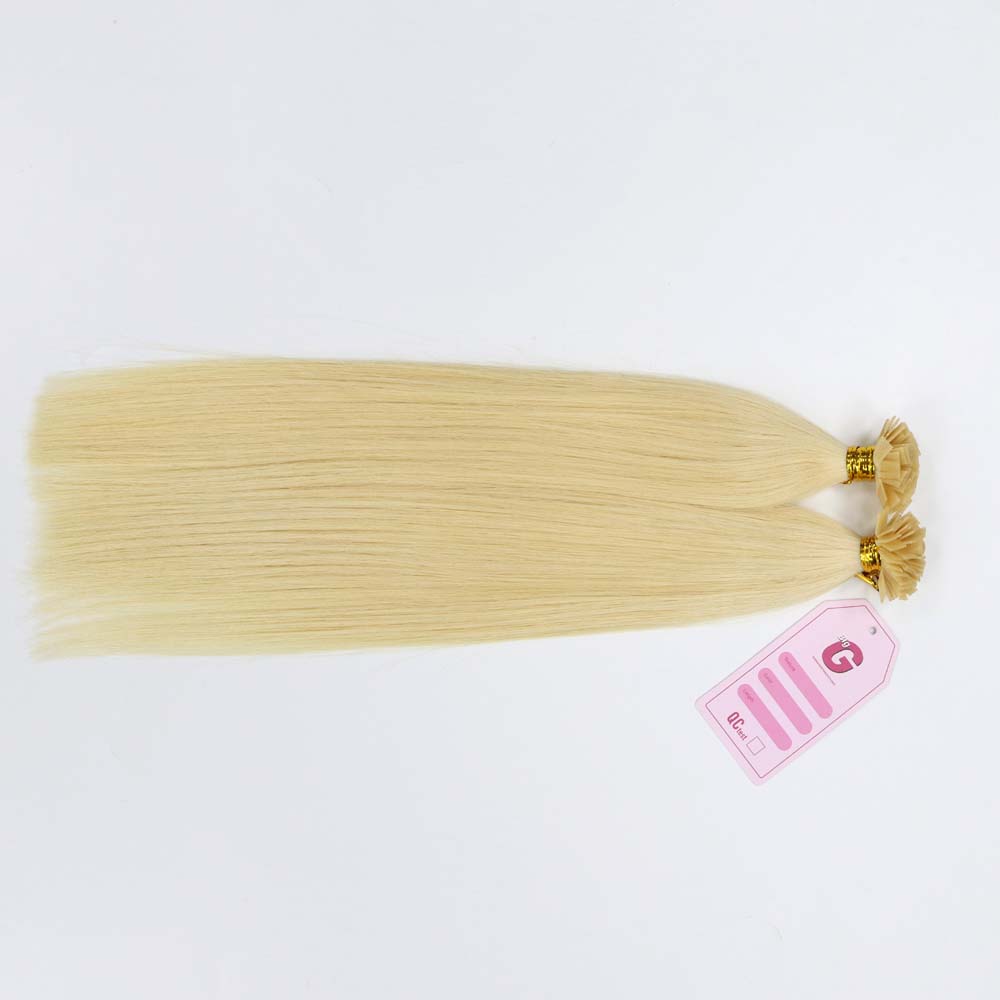 Flat Tip 20 inch Silver Blonde PLa2 Hair Extensions (3)